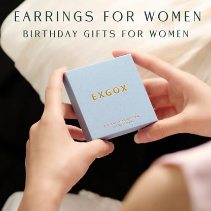 EXGOX 5mm Wide Gold Hoop Earrings for Women,Sterling Silver Hoop Earrings Large Silver Hoop Earrings Hypoallergenic Lightweight 14K Real Gold Plated Big Hoop Earrings for Women 30/40/50/60/70mm - color: 3MM-Sliver Hoop-50mm