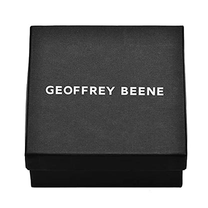 Geoffrey Beene Men's Braided Genuine Leather Knot Bracelet with Stainless Steel Closure - color: Black