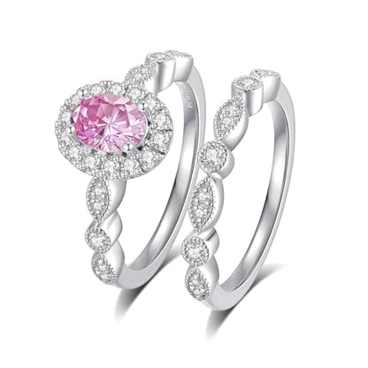 Moissanite Wedding Ring Set for Women D Color VVS1 Moissanite Engagement Rings 925 Sterling Silver Palladium and Rhodium Plated Promise Ring with Certificate - color: 1.55CTTW(1CT Center)