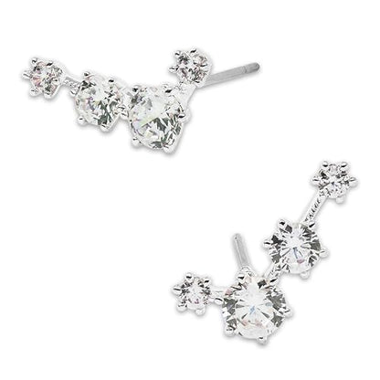 Nadri Climber Earrings for Women - Bridal Gifts and Wedding Jewelry - Ear Cuffs and Ear Climbers - color: Rhodium