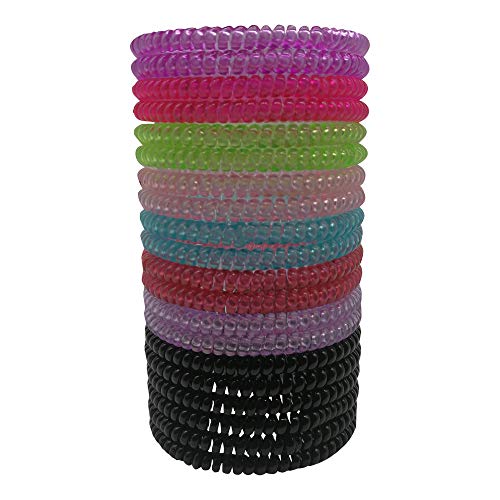 20 PCS Fine Spiral Hair Ties Plastic Coil Ponytail Holder Phone Cord Elastics Accessories for Women Girl