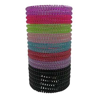 20 PCS Fine Spiral Hair Ties Plastic Coil Ponytail Holder Phone Cord Elastics Accessories for Women Girl