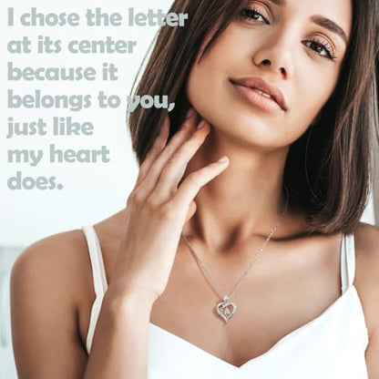 Rose Heart Pendant Necklace Gifts for Wife, Engraved 'I love you' Gift for Wife Girlfriend, Anniversary Birthday Eternity Jewelry Present for Women, Moissanite Necklace Gift for Her - style: Rose A
