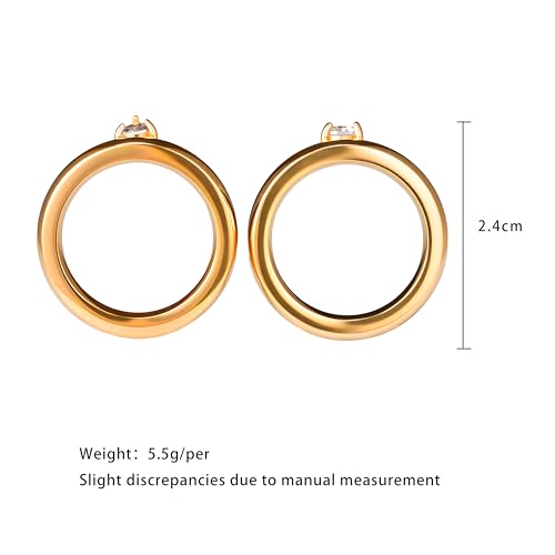 Gold Plated Stackable Rings Zircon Minimalist Design Statement Jewelry for Women