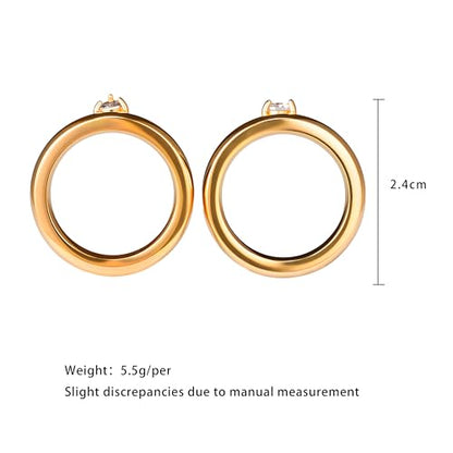 Gold Plated Stackable Rings Zircon Minimalist Design Statement Jewelry for Women