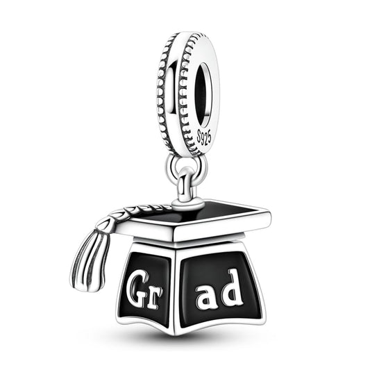 925 Sterling Silver Charms for Bracelets and Necklaces Beads Jewelry Charms for Women - color: Openable Graduation Cap Charm