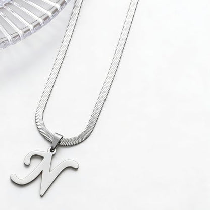 Stainless Steel Initial Letter Connector Charms Alphabet Pendant Diy Craft for Jewelry Making Necklaces Bracelets Keychain - color: Stainless Steel N