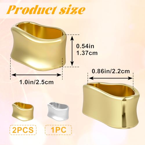 3pcs Silk Clothes Pins, Metal Silk Scarves Shawl Clip, Scarf Slide Buckle Brooches Clothing Accessories for Women- Gold & Silver - color: Gold & Silver