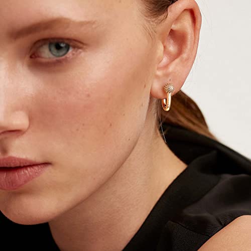 Huggie Hoop Earrings 14K Gold Plated Cubic Zirconia Dainty Simple Cute Beads Elegant CZ Circle Small Hoop Earring for Women Minimalist Handmade Hypoallergenic Jewelry - color: Balls