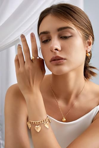 Gold & Silver Heart Chain Link Bracelets For Women - color: AMZ-SL22348A