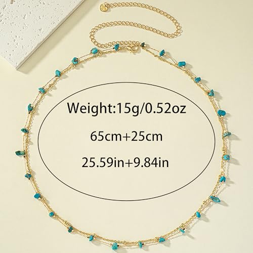 Gold Turquoise Waist Chain for Women Boho Layered Belt Chain Irregular Stone Belly Body Chain Summer Bikini Sexy Body Chain Festival Rave Body Accessories - color: Turquoise Blue