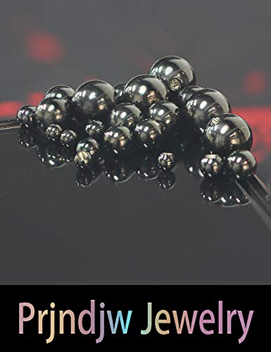 Prjndjw 25Pcs 14G 16G Replacement Balls internal thread & Externally Threaded Surgical Steel Balls Industrial Barbell Tongue Nipple Belly Button Eyebrow Rook Piercing Rings Parts 3MM-8MM - color: 25Pcs-14G-BLACK