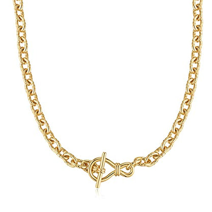 FRUMOS 14K Gold Plated Crystal Pendant Necklace Cubic Zirconia Pendant Necklaces for Women Elegant Pearl Pendant Choker Necklaces - color: Twisted thick chain