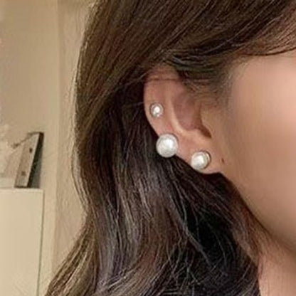 Pearl Clip Earrings No Piercing Needed Comfortable Faux Pearl Earring Studs for Women, 6mm/8mm/10mm Freshwater Pearl Clip Earrings for Women - color: 8mm