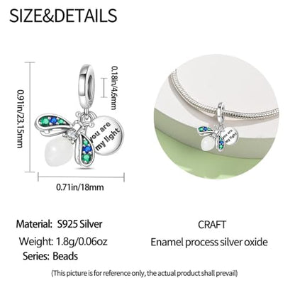 925 Sterling Silver Charms for Bracelets and Necklaces Beads Charms Jewelry Gift for Women - color: Silver