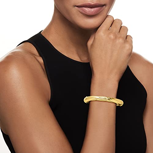 Ross-Simons Italian Twisted Oval Bangle Bracelet - style: 18kt Gold Over Silver
