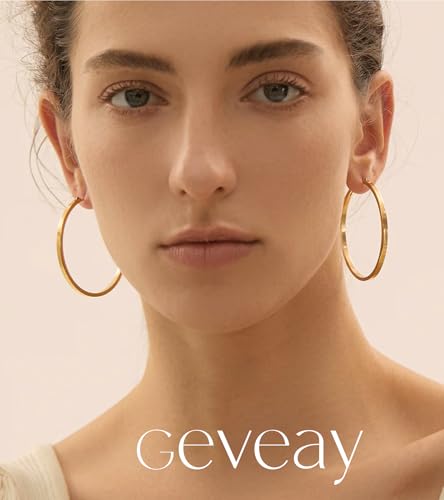 Lightweight 925 Sterling Silver Post Hoop Earrings for Women | 3mm Wide Hypoallergenic Thin Large Hoop Earrings for Women Gift 30/40/50/60mm - size: 50mm Gold