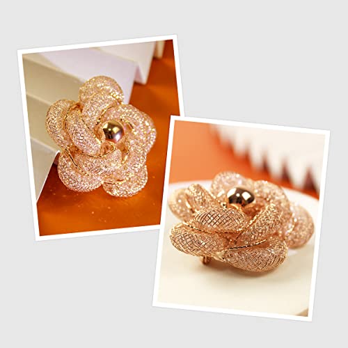 Brooches Fashionable and Refined Hollow-Out Breastpin for Girls Ladies and Women | Clothes Pin | Brooches and Pins for Women | Daisy Pin | Ladies Jewelry | Flower Brooch - color: Gold