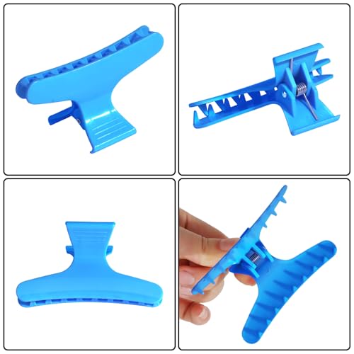 Ondder Blue Hot Pink Butterfly Hair Claw Clips for Styling, Sectioning, Makeup, Pro Hair Clamp Clips for Women, Girls - color: Blue & Hot Pink