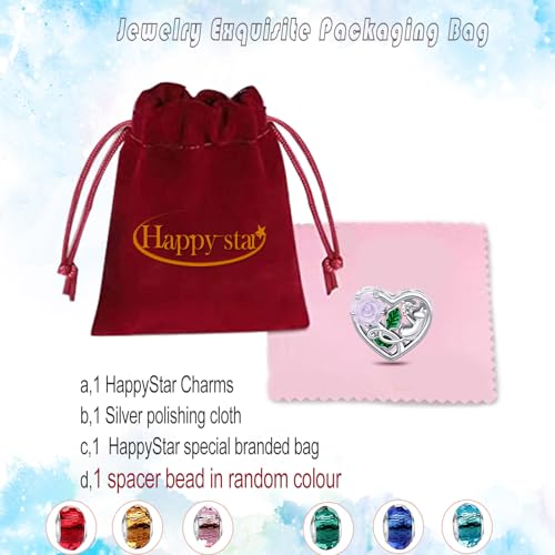 HappyStar 925 Sterling Silver Charms for Bracelets and Necklace Dangle Pendants Beads Charms Fits Charms Bracelets for Woman Jewelry Gifts (with one Spacer Bead Charms) - style: Openwork Rose Bead