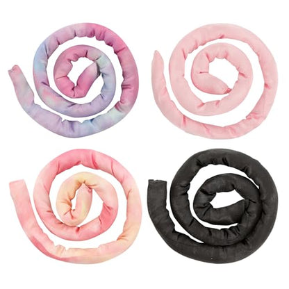 4 Pieces Spiral Lock Hair Tie, Dreadlock Hair Tie Set, Iron Wire Embedded, Bendable Ponytail Holders for Women and Men for Braids Loc Thick Curly Hairs (Multi)