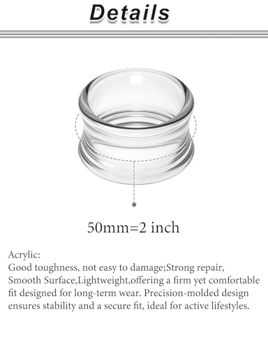 6G-50mm Hollow Acrylic Ear Plugs Tunnels for Women Men Double Flared Saddle Ears Gauge Plug Stretcher Expander Piercing Body Jewelry Black White Clear 1 Pairs - color: Clear, size: 50mm = 2 inch