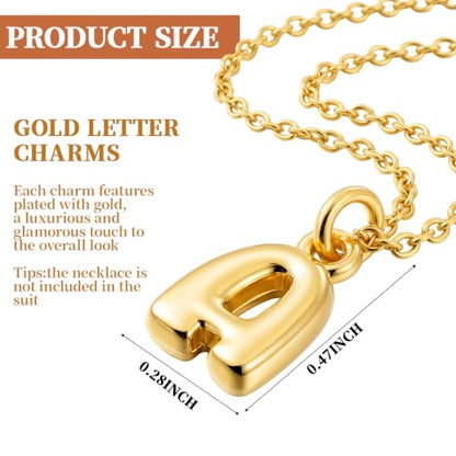 Tondiamo Gold Bubbled Charm for Jewelry Making Gold Letter Charm A- Z Alphabet Pendant Letters 3D Bubble Glitter Trendy Chunky Initial Alphabet for Women DIY Craft Bracelet Necklace - style: Style D