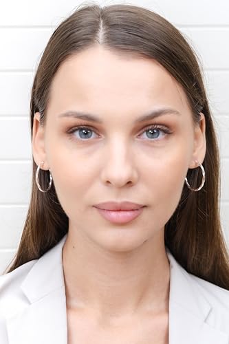 Hoops & Loops 925 Sterling Silver Twisted Hoop Earrings for Women - Hypoallergenic 14K Gold, Rose Gold, Black Flash Plated 2mm Thin Twist Design Round Click-Top Hoops, 15/20/25/30/35/40/50/60mm - color: Silver-30mm (1.2 inch)