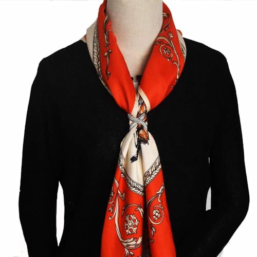 2 PCS Fashion Scarf Clips Scarf Ring Buckle Rhinestone Scarf Ring Buckle Silk Scarf Clasp Clips for Women Lady Girls, Gold, Medium
