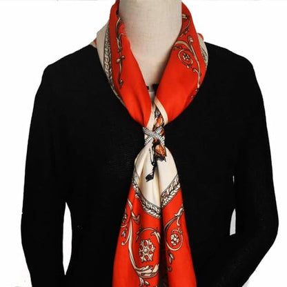 2 PCS Fashion Scarf Clips Scarf Ring Buckle Rhinestone Scarf Ring Buckle Silk Scarf Clasp Clips for Women Lady Girls, Gold, Medium
