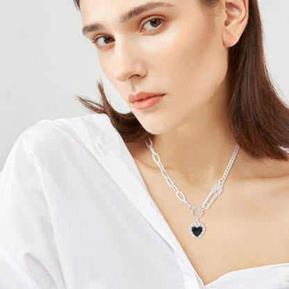 Irregular Heart Necklace for Women Y2k Pink Zircon Pearl Diamond Women's Fashion Pendant Hot Fashion Pink Jewelry for Women - color: Style14