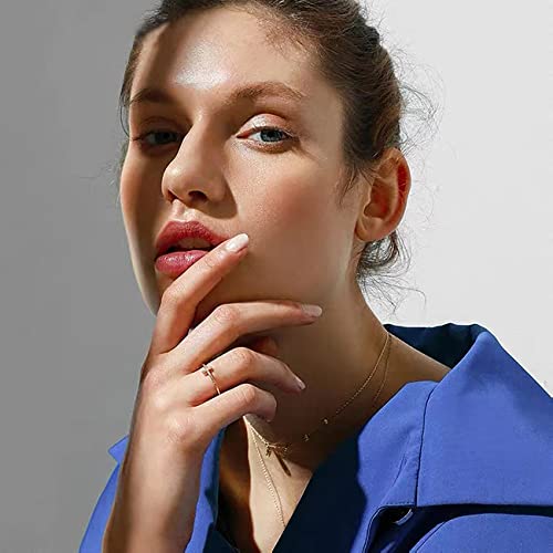 ZOERAY Gold Silver Stackable Rings for Women Non Tarnish CZ Ring Set | 10PCS 14K Gold Plated, Dainty Stacking Band Rings, Cross Wave Paperclip Knot Knuckle Thumb Ring, Jewelry Gifts, Size 4-11 - color: Rose Gold