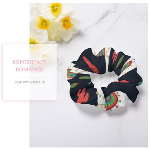 Coil Hair Ties for Thin Hair Llama Alpaca Cactus, Light-Grip Spiral Scrunchies, No-Slip Ponytail Holders That Add Volume and Fullness - color: Style (855)