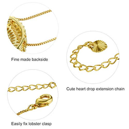 COTTVOTT A-Z Alphabet Pendant Necklaces Charms Women Initial Letter Chain Necklace 4 Colors - style: Gold-B