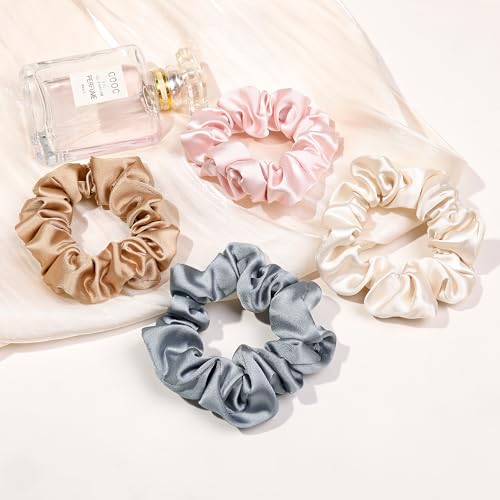 Hair Ties Small Scrunchies for Women's Hair Scrunchies Both for Thick Hair or Thin Hair Curl Hair No Crease Ponytail Holder No Hurt Your Hair - color: 10 Soft Mixed
