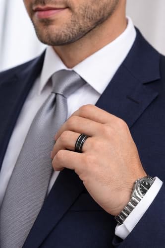 Tungsten Carbide Men's Wedding Band Ring, 8mm Width, Comfort Fit, Stylish Design, Sizes 6-13