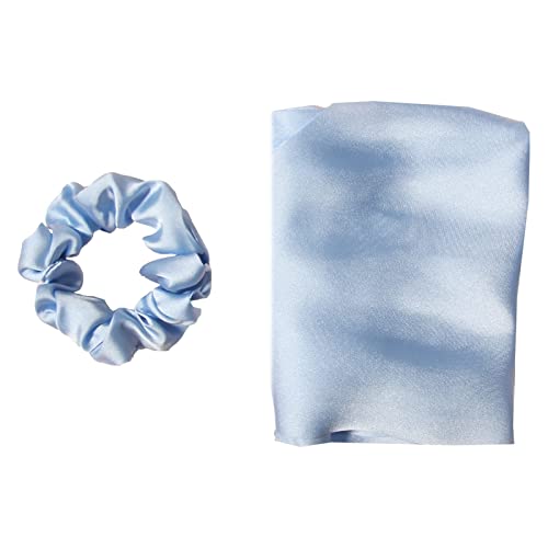 3PCS Hair Scarf Scruncheis for Women Knotted Bow Hair Ties Elastic Bands Satin Hair Ribbon Scrunchy Red Ponytail Holder for Women and Girls (Blue Lilac Pink) - color: Blue Lilac Pink
