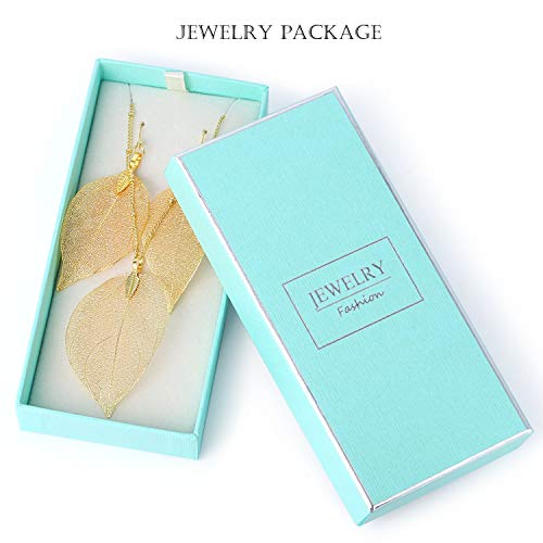 Filigree Long Leaf Pendant Dangle Necklace and Earring Jewelry Set | Beautiful Fashion Delicate Long Leaf Necklace Earrings For Women Trendy Boho - color: A-14K Gold Jewelry Set