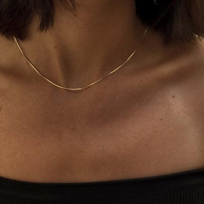 Dainty Sterling Silver Plated Diamond Choker Necklace for Women | Layered Created Diamond Pendent Necklace Set Non Tarnish, Stackable Cuban Chain Choker Jewelry - color: Gold-06