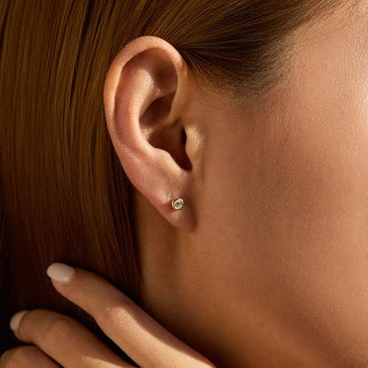 CHIC & ARTSY 18K Gold Plated Solid 925 Sterling Silver Flat Back Earrings for Women Multiple Piercings Screw Back Earrings Cartilage Hypoallergenic Jewelry - style: 925 Silver Flat Back #07