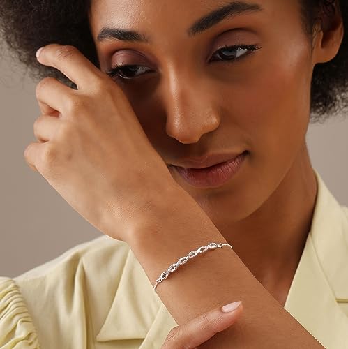 Charmsy 925 Sterling Silver Sliding Bolo Bracelet for Women | Women's Italian Handmade Adjustable Bolo Bead Ball Slider Bracelet - style: Infinity Twisted Bolo