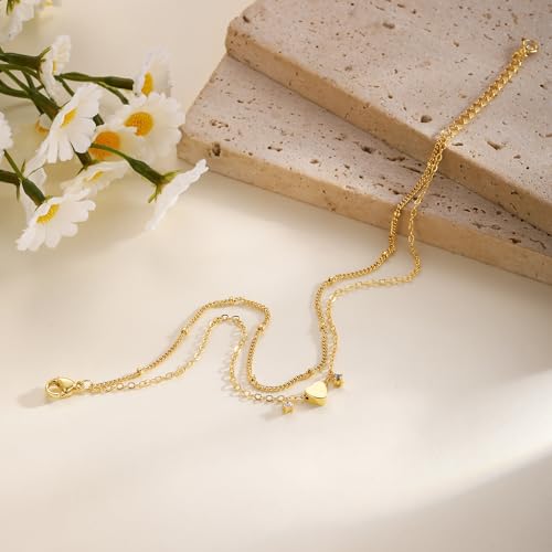 Gold/Silver Anklets for Women，Dainty 14K Gold Plated Waterproof Beaded Ankle Bracelet Non Tarnish Stackable Beach Jewelry Gift - style: 2pc-gold