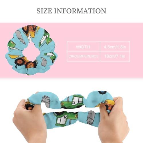No-Damage Scrunchies for Women Milk Farm Tractors, Gentle Spiral Coils, Traceless Ponytail Holders for Night, Sleep, and Bedtime - color: Style (856)