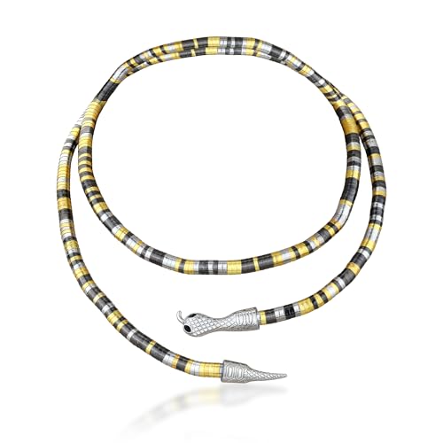 Bendable Snake Chain Necklace for Women Arm Cuff Flexible Twisty Multi-purpose DIY Bracelet and Punk Choker Trendy Medusa Snake Jewelry Gift - style: Silver