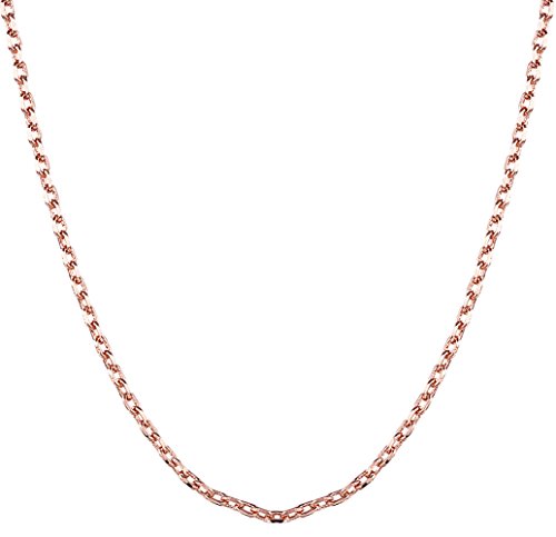 Cutesmile Fashion Jewelry 18k Gold/Rose Gold/White Gold 1.5mm Rolo Adjustable Chain Crafted Necklace (Rose Gold) - color: Rose Gold