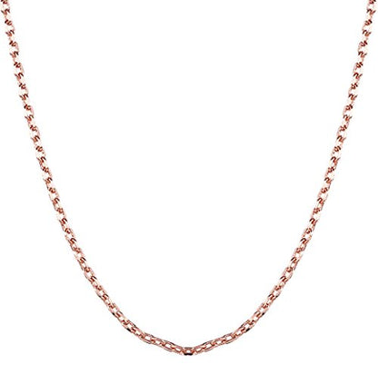 Cutesmile Fashion Jewelry 18k Gold/Rose Gold/White Gold 1.5mm Rolo Adjustable Chain Crafted Necklace (Rose Gold) - color: Rose Gold