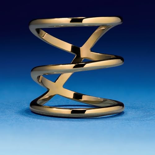Hey Harper Gold Ring for Women - Gold Plated Stacking Waterproof & Sweatproof Jewerly Ring - Everday Non Tarnish Cute Fashion Circle Rings - style: DNA Ring