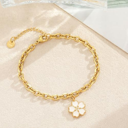 10 PCS Bracelets for Women Stainless Steel Chain Link Bracelet Set | 6.7 Inches with Extender, Jewelry Gifts for DIY, Chains Bulk, Oval, Curb, Figaro Chains, 18K Gold Plated, Silver, Chunky - color: Curb Gold