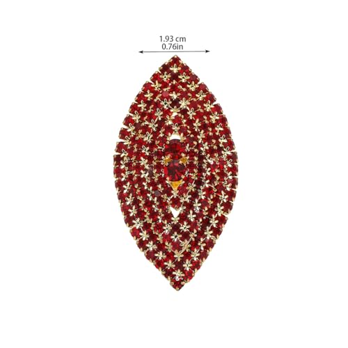 Sparkling Oval Chunky Rhinestone Ring for Women Adjustable Thick Big Cocktail Statement Rings Cubic Zirconia Geometric Crystal Band Ring Wedding Birthday Party Halloween Christmas Jewelry - color: Red
