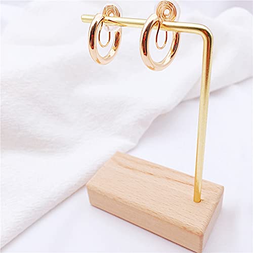 Clip On Hoop Earrings for Women Not Pierced Gold Silver Large Chnky Square Twisted Comfortable Coil Hoop Clip On Earrings - color: 20mm Hoop Gold